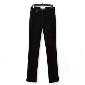 Reformation Liza High Straight Jeans Black High Rise Slim Straight Size 26